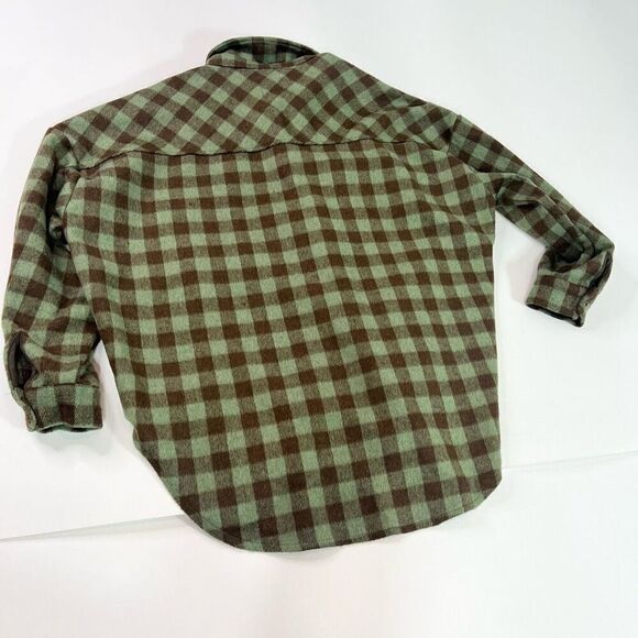 Princess Polly Jacket Womens Size 2 Green & Brown Plaid Long-Sleeve Pointed Coll - Picture 10 of 11